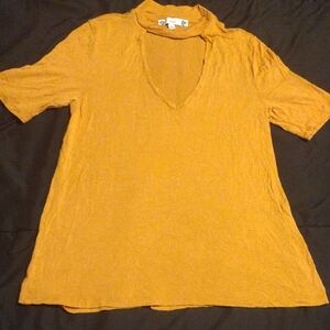 Orange Women's Top V-neck With A Strip That Goes Around Your Neck